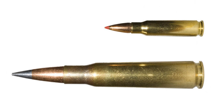 This is a .50 cal next to a .308. I dunno about you, but I think that's worth more than 20 points of damage.